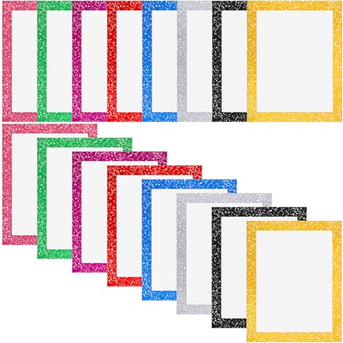 Glenmal 16 Pieces 11" x 14" Glitter Poster Board Glitter Frame Poster Board Cardstock Paper Colored Paper Shining Craft Cardstock for School Project Christmas Wedding Classroom Birthday DIY Craft