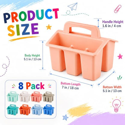 8 Pack Classroom Caddy Storage Basket with Handle (Boho) - color: Boho