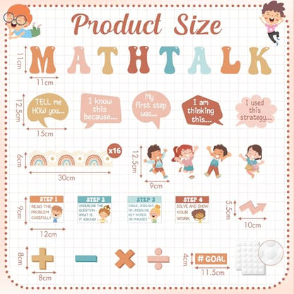 Pajean 85 Pcs Math Bulletin Board Set Retro Math Posters Classroom Decorations for Elementary Middle High School Mathematics Education Posters Teacher Supplies - style: Retro