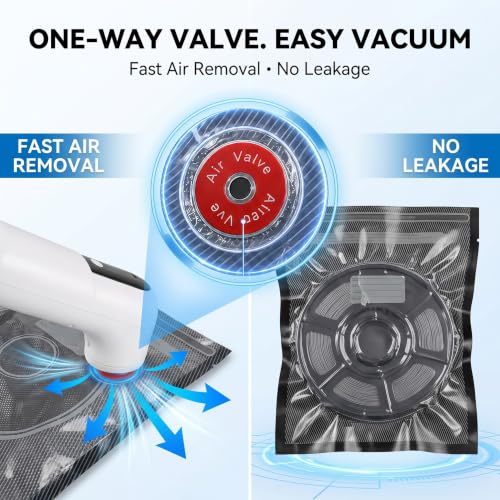 25 Pack 3D Filament Vacuum Storage Bags, Light Blocking Filament Bags with One Way Valve and U-Shaped Double Zipper, 18C PA+PE Reusable Vacuum Seal Storage Bags for 1KG PLA PETG ABS TPU Nylon Filament - size: 25 bags(Only)