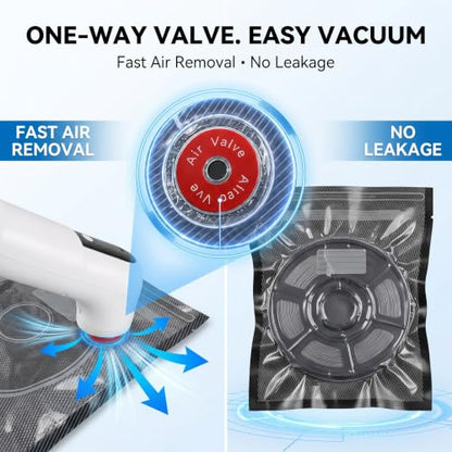 25 Pack 3D Filament Vacuum Storage Bags, Light Blocking Filament Bags with One Way Valve and U-Shaped Double Zipper, 18C PA+PE Reusable Vacuum Seal Storage Bags for 1KG PLA PETG ABS TPU Nylon Filament - size: 25 bags(Only)