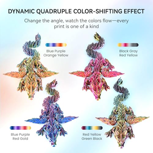 JAYO Silk PLA Four-Color 3D Printer Filament Bundle 1.75mm, 250g, 4-Pack - color: Silk Pla Four Color-4x250g