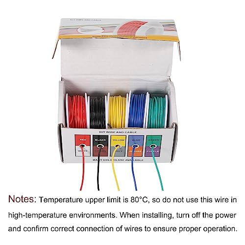 MECCANIXITY 20AWG Wire 20 Gauge Electrical Wire, PVC 1007 Stranded Wire Hook Up Wire Tinned Copper Wire 50m(164ft) 5 Colors for DIY Wiring Applications - size: 20AWG,164ft