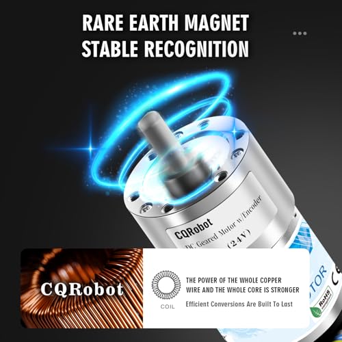 CQRobot 6.25:1 Metal DC Gearmotor 37Dx65.1L mm 24V with 64 CPR Encoder - size: 6.25:1, style: 24V
