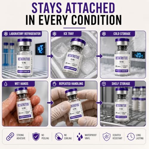 Custom Peptide Vial Labels 1.5 x 0.75 Waterproof Vinyl Stickers for Bottles