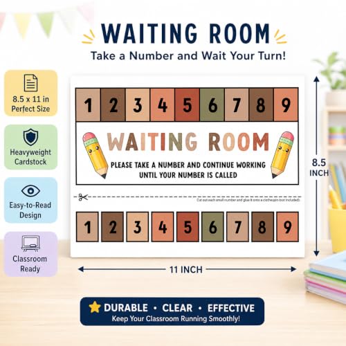 Andaz Press Boho Teacher Waiting Room Sign, Please Take a Number Classroom Poster for Student Management, Teacher Waiting in Line System, Behavior Management Visual Aid, 8.5x11 Thick Cardstock - color: Boho Teacher Waiting Room Sign