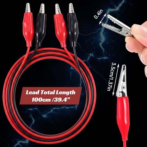 EBOOT 10 Pcs Alligator Clips Electrical, 40 Inches Test Leads with Alligator Clips, Double-ended Jumper Wires for Electrical Testing, Circuit Connection, Experiment