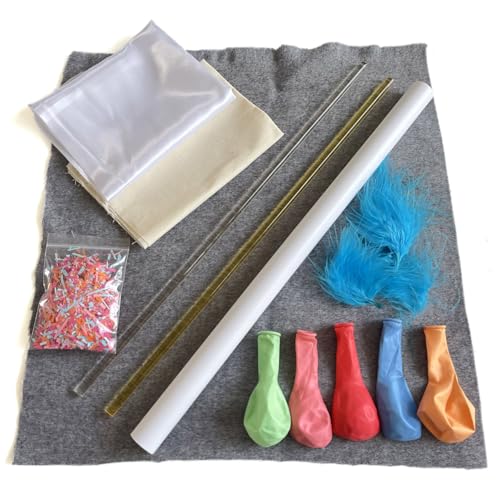 Electrostatic Friction Rod Kit : 3 Cloths, 2 Rods,1PVC Tubes with Feather, Shredded Paper Material Package