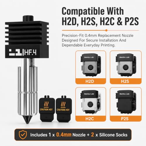 Compatible with Bambu lab a1 Nozzle 0.4mm High Flow Nozzle for 3D Printer - size: 0.4mm