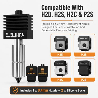 Compatible with Bambu lab a1 Nozzle 0.4mm High Flow Nozzle for 3D Printer - size: 0.4mm