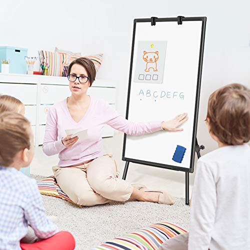 Maxtek Easel Whiteboard 40 x 28, Stand Tripod with Height Adjustable, Black - style: 40x28 Black