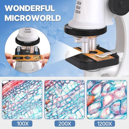Kids Microscope Kit with Blank and Prepared Slides