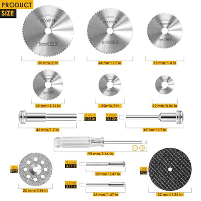 44 Pcs Cutting Wheel Set Compatible with Plastic for Rotary Tool - color: Sliver