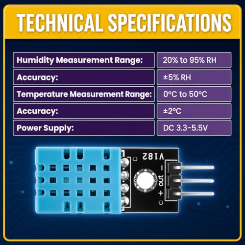 10-Pack DHT11 Humidity Sensor Module, 3.3V-5.5V