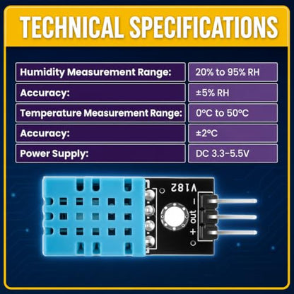10-Pack DHT11 Humidity Sensor Module, 3.3V-5.5V