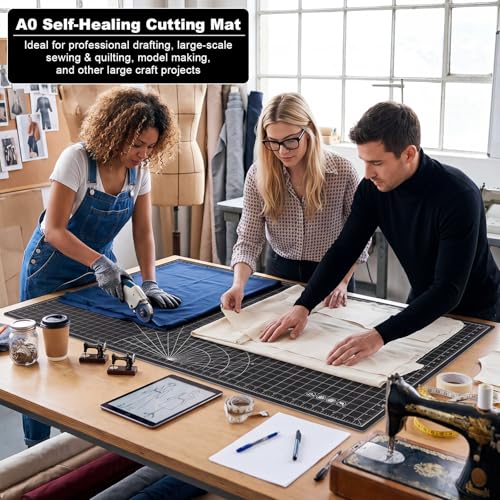 Pangda 1 Pcs 36 x 48 in Large Self Healing Cutting Mat for Sewing, Black - color: Black, size: 48"L x 36"W