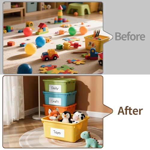 HUOJI 50 Labels/Pack, 4x6 Removable Labels for Storage Bins - size: 4x6-1 Stack | 50 Sheets