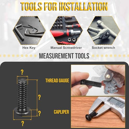 DTGN 250Pcs M3-0.5x4/6/8/10/12 Button Head Socket Cap Screw Carbon Steel - color: Black, size: M3-0.5x4/6/8/10/12mm