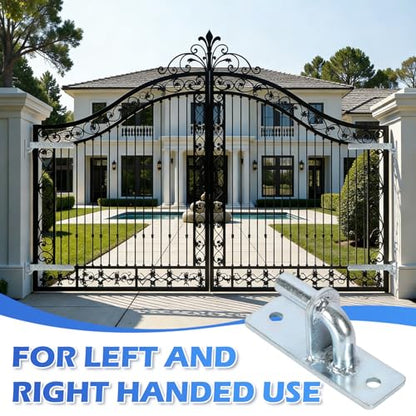 4 Sets Wall Mount Gate Hinge Bracket with Strap Hinge Heavy Duty Farm & Chain Link Gate Hinges Farm Gate Hinges Outdoor Hardware for Barns Tool Sheds and Other Swing Doors, Galvanized - style: 4pcs U-shape-12''