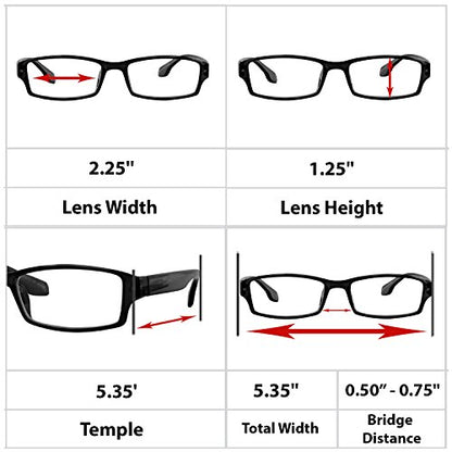 TruVision Readers OTC Reading Glasses for Men and Women, 9501HP - 2 Pack - color: 01hp-2-green
