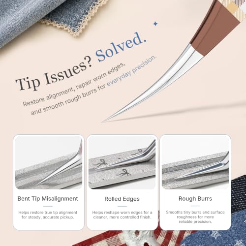 Craft Tweezers, Precision Art Tweezer for Sewing with Box 2 Pcs - color: Brown, Blue