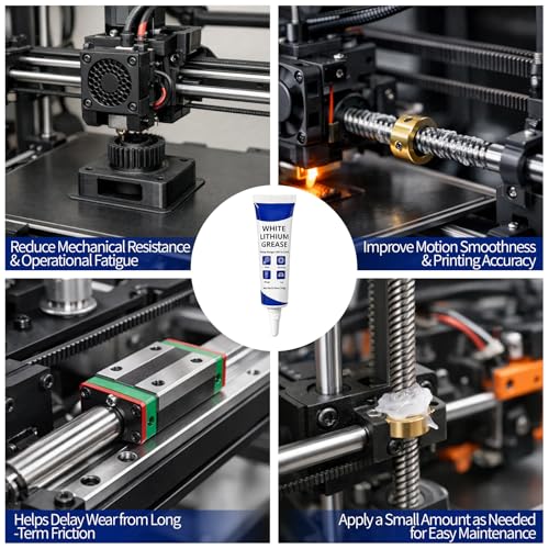 3D Printer Grease Lubricant for Gears, Multi-Purpose Lubricant Lithium Grease for FDM 3D Printer Parts, Guide Rails, Bearings, Lead Screws, Optical Axes, Smooth Motion, Noise Reduction, 30g - style: 3D Printer Grease 10g x 3-pack