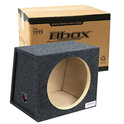 Atrend Bbox Single Sealed 12 Inch Subwoofer Enclosure - Car Subwoofer Boxes & Enclosures - Premium Subwoofer Box Improves Audio Quality, Sound & Bass - Red & Black Spring Terminals - Charcoal - size: 12 inch, style: SEALED