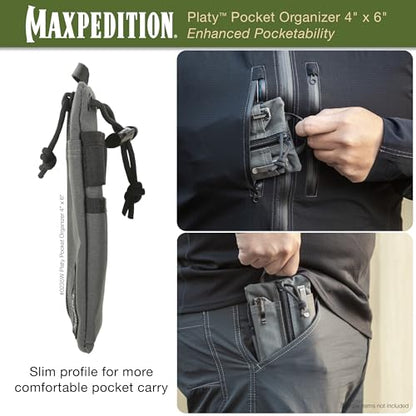 Maxpedition Platy Pocket Organizer, EDC Tool Pouch, Neck Wallet - color: Wolf Gray, size: 4" x 6"