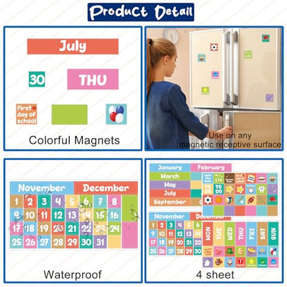 Calendar Magnets Classroom Magnetic Calendar Numbers 95Pcs Whiteboard Month Week Holiday Magnets Labels Home Office School Classroom Supplies