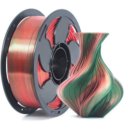 Silk Dual Color Red Green PLA 1.75mm 1kg Shiny 3D Printer Filament FDM AMS - color: A_pla-2ssc-13 Silk Green+red