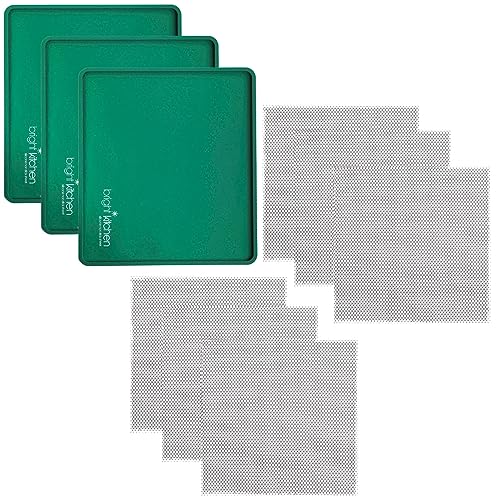 3 Edge Fruit Leather Silicone + 6 Mesh Screen Dehydrator Sheets - size: 3 Edge Sheets + 6 Mesh