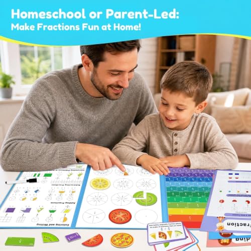 Larger 11.5" Magnetic Fraction Playbook - Montessori Math Manipulatives