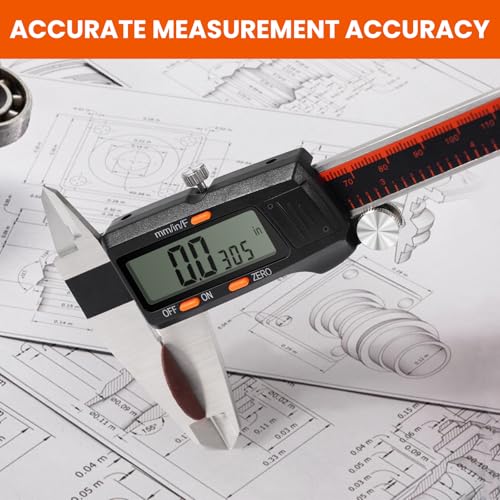 HARDELL Digital Caliper 0-8" Stainless Steel, Inch/Fractions/mm (Pack of 2) - size: 8 Inch (Pack of 2)