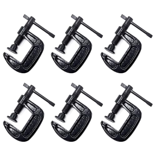 1-Inch C-Clamp Set, Heavy-Duty Cast Iron C-Clamps with 0.8-Inch Throat for Woodworking, Welding, and Building(6Pcs) - color: (6pcs)