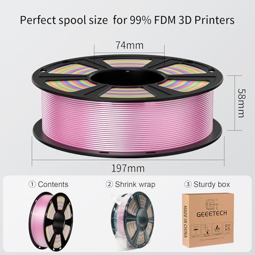 Geeetech Silk PLA Filament 1.75mm, Pearl White Silky PLA 1KG - color: 1kg Silk White