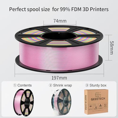 Geeetech Silk PLA Filament 1.75mm, Pearl White Silky PLA 1KG - color: 1kg Silk White