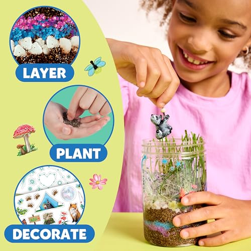 Creativity for Kids Grow 'N Glow Terrarium Kit - Educational Science Kits | Screen Free Summer Fun Activities | Gifts for Boys and Girls | Craft and STEM Projects (Ages 6+) - style: Racoon