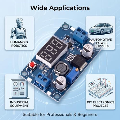 2PCS LM2596 DC-DC Buck Converter Module Adjustable Step-Down Vol with LED - size: 2 PCS