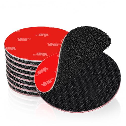 2" Heavy Duty Hook and Loop Circles with Adhesive, 8 Sets - size: 2" x 2"