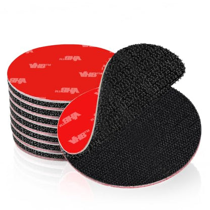 2" Heavy Duty Hook and Loop Circles with Adhesive, 8 Sets - size: 2" x 2"