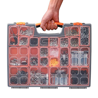 EMENTOL 2PCS Multi-Purpose Portable Organizer Box Set with 44-Removable Compartments, 2 Pieces Professional Boxes with Dimension 16.2"L*13"W*2.3"H (Pack of 2) - size: 2 PCS (Pack of 2)