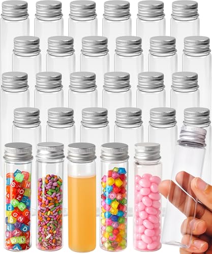 30 PCS 50 ml Clear Plastic Test Tubes with Screw Top Lids, Flat Bottom - style: 50 ML (30 Pcs)