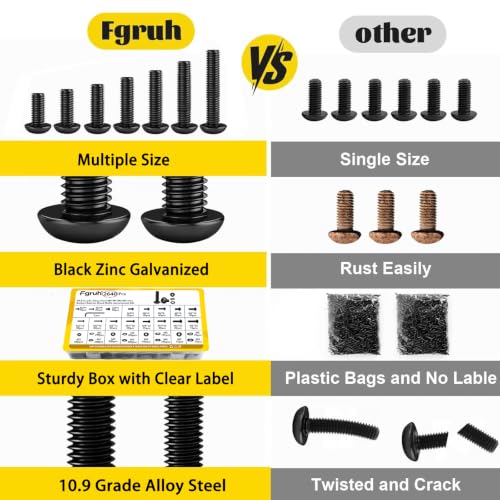 2640PCS M2 M3 M4 M5 Metric Socket Button Head Screws Assortment Kit - size: M2M3M4M5 2640pcs