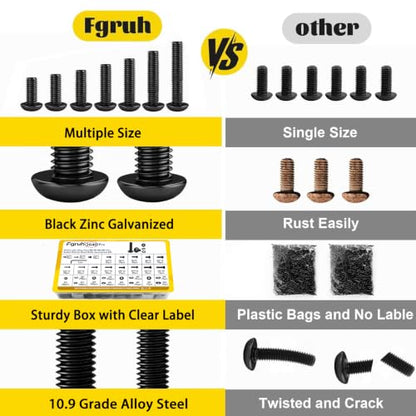 2640PCS M2 M3 M4 M5 Metric Socket Button Head Screws Assortment Kit - size: M2M3M4M5 2640pcs