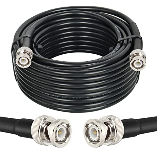 MOOKEERF BNC Cable 35ft,Low Loss KMR240 BNC Male to Male Coax Cable 50 Ohm for Antennas, RF Radios, Modems, Oscilloscopes, Spectrum, Signal Generator, etc - size: 35FT