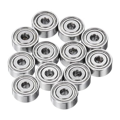 uxcell 12Pcs MR72ZZ Small Bearing, 2mm ID 7mm OD 3mm Width Double Shielded Deep Groove Ball Bearings for Electric Motor Skateboards 3D Printer, (ABEC 5) - size: MR72ZZ
