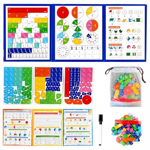 Magnetic Fraction Playbook With Tiles And Circles For Kids Grades 3 To 6
