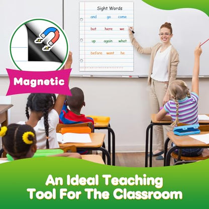 Giant Magnetic Notebook Paper, Dry Erase Lined Chart