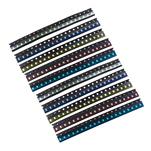 (5 Colors x 40 pcs = 200 pcs) 0805 SMD LED Diode Lights Assorted Kit (Mini Chip 2.0mm x 1.2mm for PCB DC 20mA) Super Bright Lighting Bulb Lamps Electronics Components Light Emitting Diodes Chips - size: 0805 5 Colors Assorted