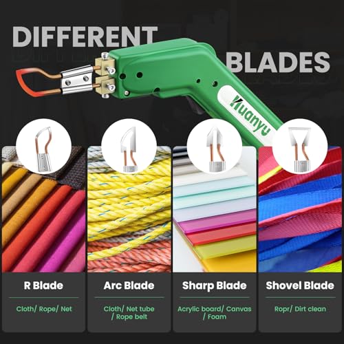 Huanyu Electric Hot Knife Rope Fabric Cutting Tool Kit 4 Blades 600° C